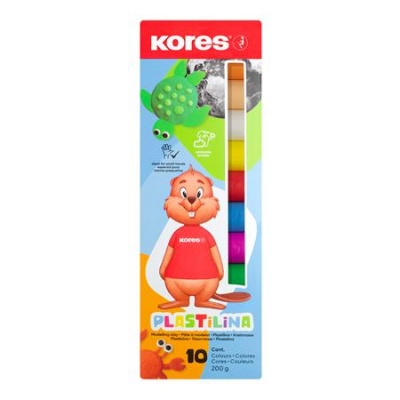 Gyurma, 200 g, 10 szín, KORES "Plastilina"