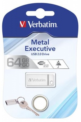 Pendrive, 64GB, USB 2.0,  VERBATIM "Executive Metal", ezüst